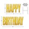 4 Pack Bulk Plastic Jumbo Happy Birthday Yard Sign Set - Gold